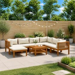 8 Piece Modular Garden Lounge Set in Solid Acacia Wood