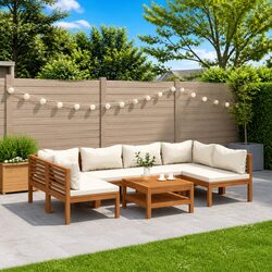 Garden Lounge Set 7 Piece Outdoor Furniture Sofa with Cushions Coffee Table