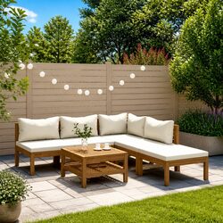 6 Piece Modular Garden Lounge Set - Acacia Wood Frame