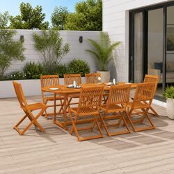 9 Piece Outdoor Dining Set: Dimensions and Features