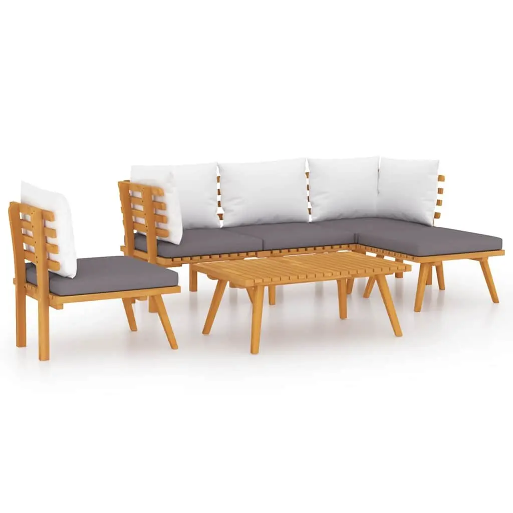 Garden Lounge Set Outdoor Furniture 6 Piece Solid Wood with Cushions