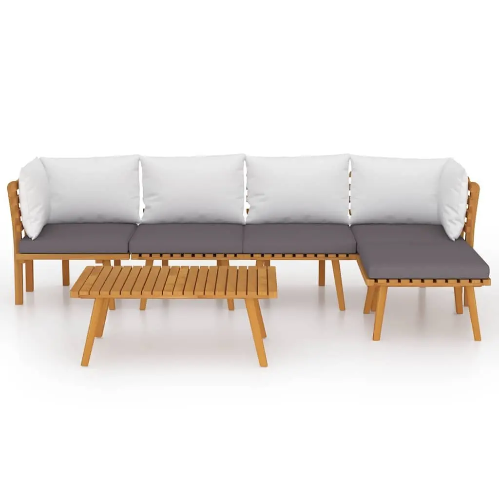 Garden Lounge Set Outdoor Furniture 6 Piece Solid Wood with Cushions