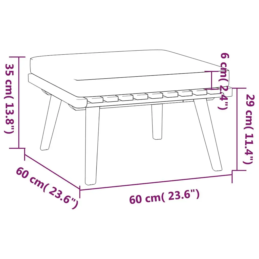 Garden Lounge Set Outdoor Furniture 6 Piece Solid Wood with Cushions