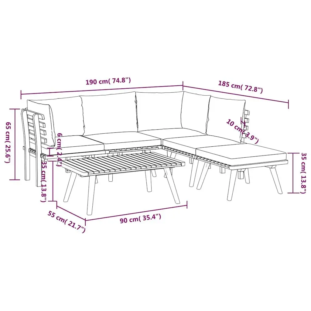 6-Piece Outdoor Garden Lounge Set