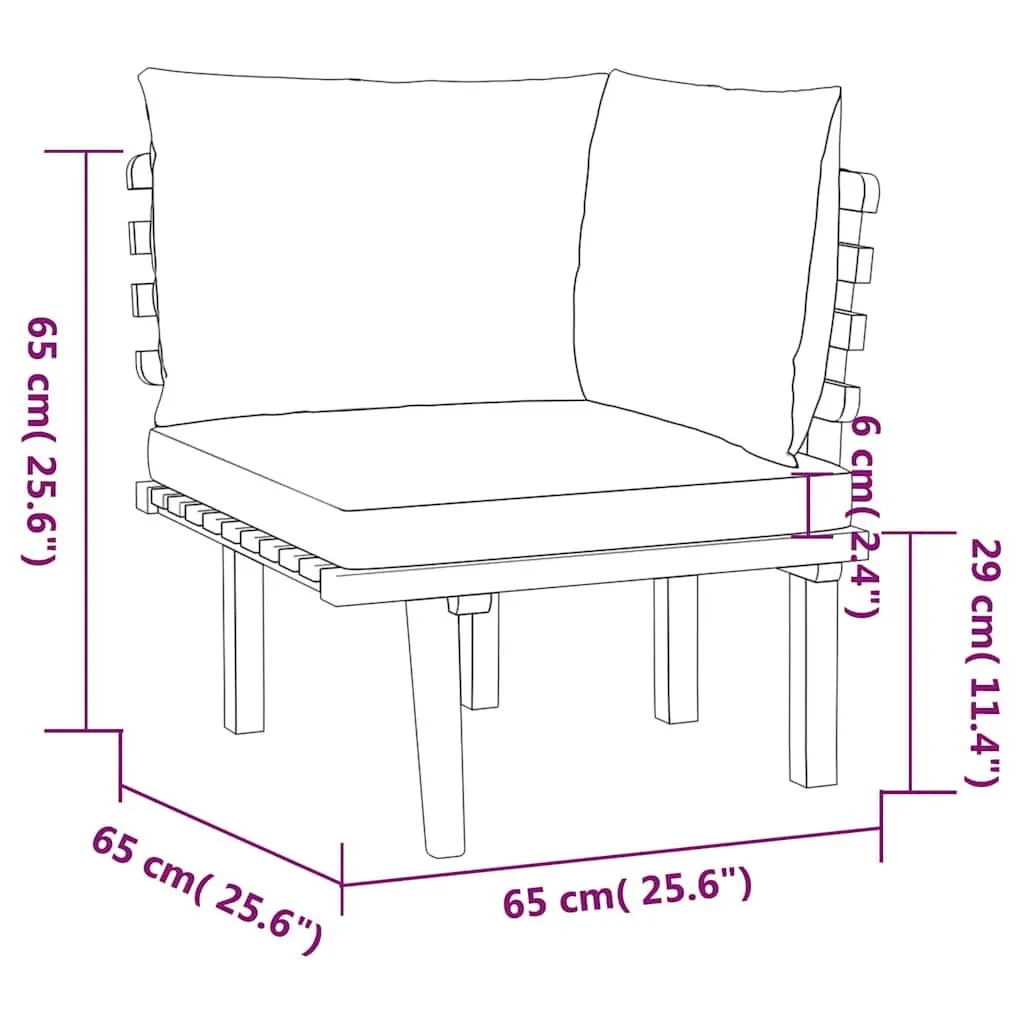 7 Piece Garden Lounge Set for Outdoor Patio Solid Acacia Wood with Cushions