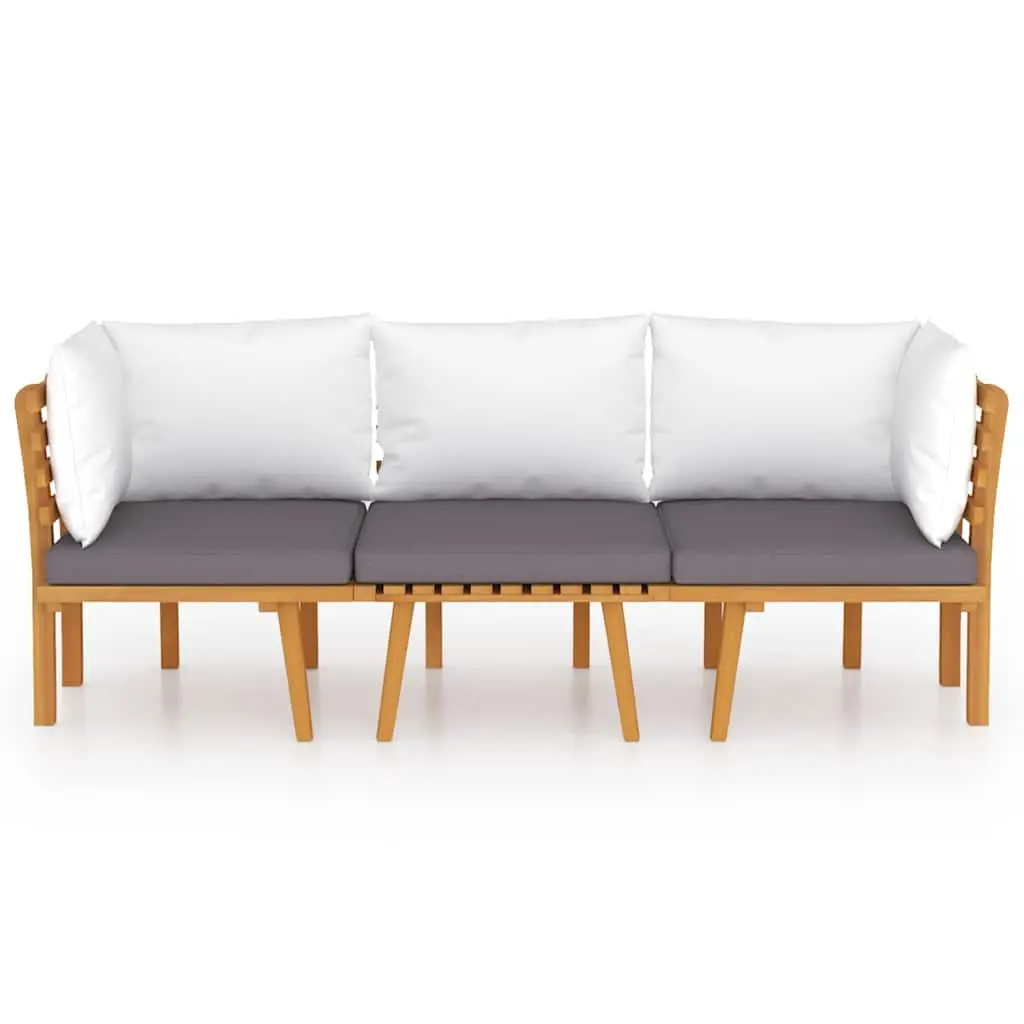 3 Piece Garden Lounge Set Outdoor Patio Furniture Solid Wood Acacia