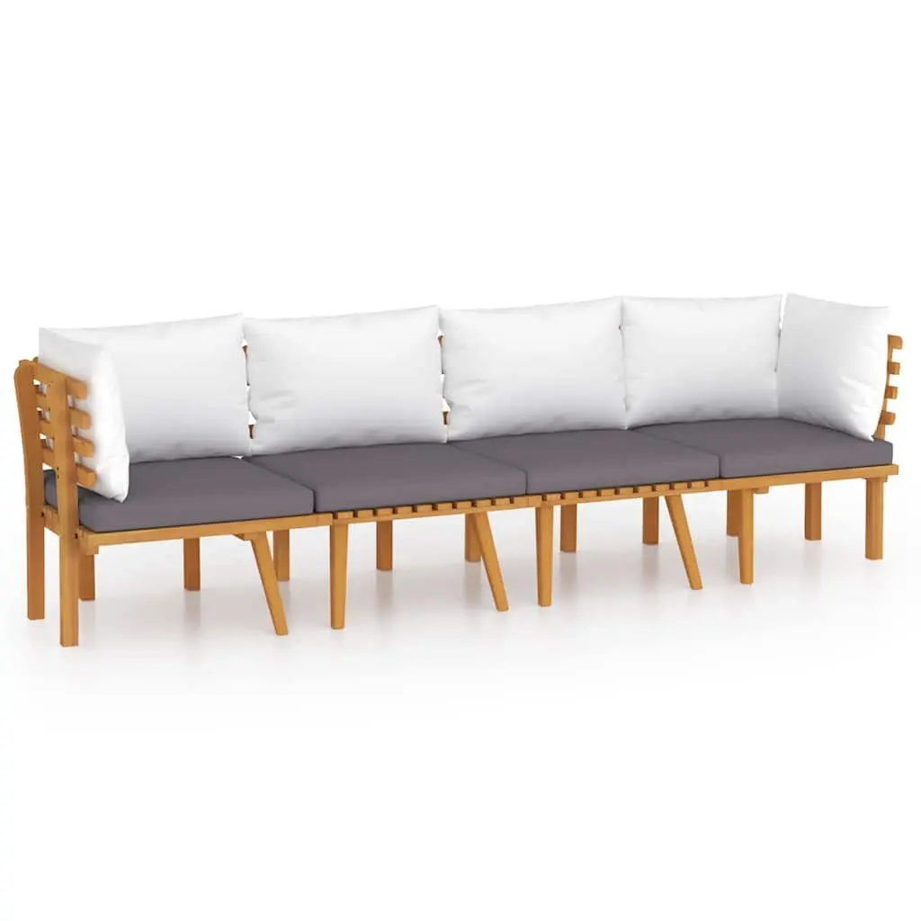 Garden Lounge Set 4 Piece Outdoor Patio Furniture Brown Solid Wood