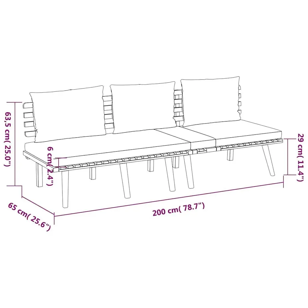 4 Piece Garden Lounge Set Outdoor Patio Furniture Solid Acacia Wood with Cushions