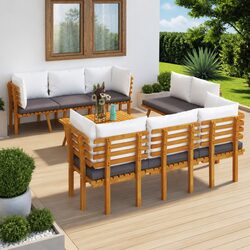 Specifications of 8-Piece Solid Wood Garden Lounge Set