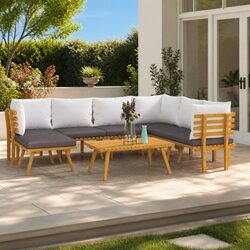 8 Piece Garden Lounge Set Specifications - Solid Acacia Wood