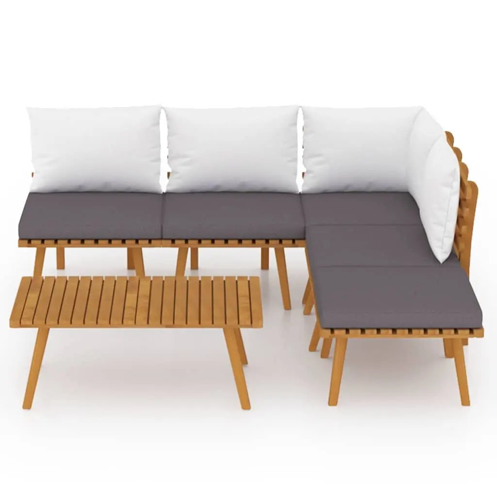 Garden Lounge Set 6 Piece Outdoor Furniture Patio Acacia Wood with Cushions