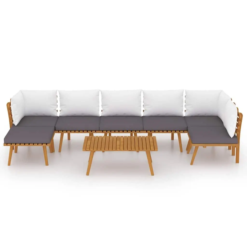 Garden Lounge Set 8 Piece Outdoor Patio Furniture Solid Wood Acacia with Cushions