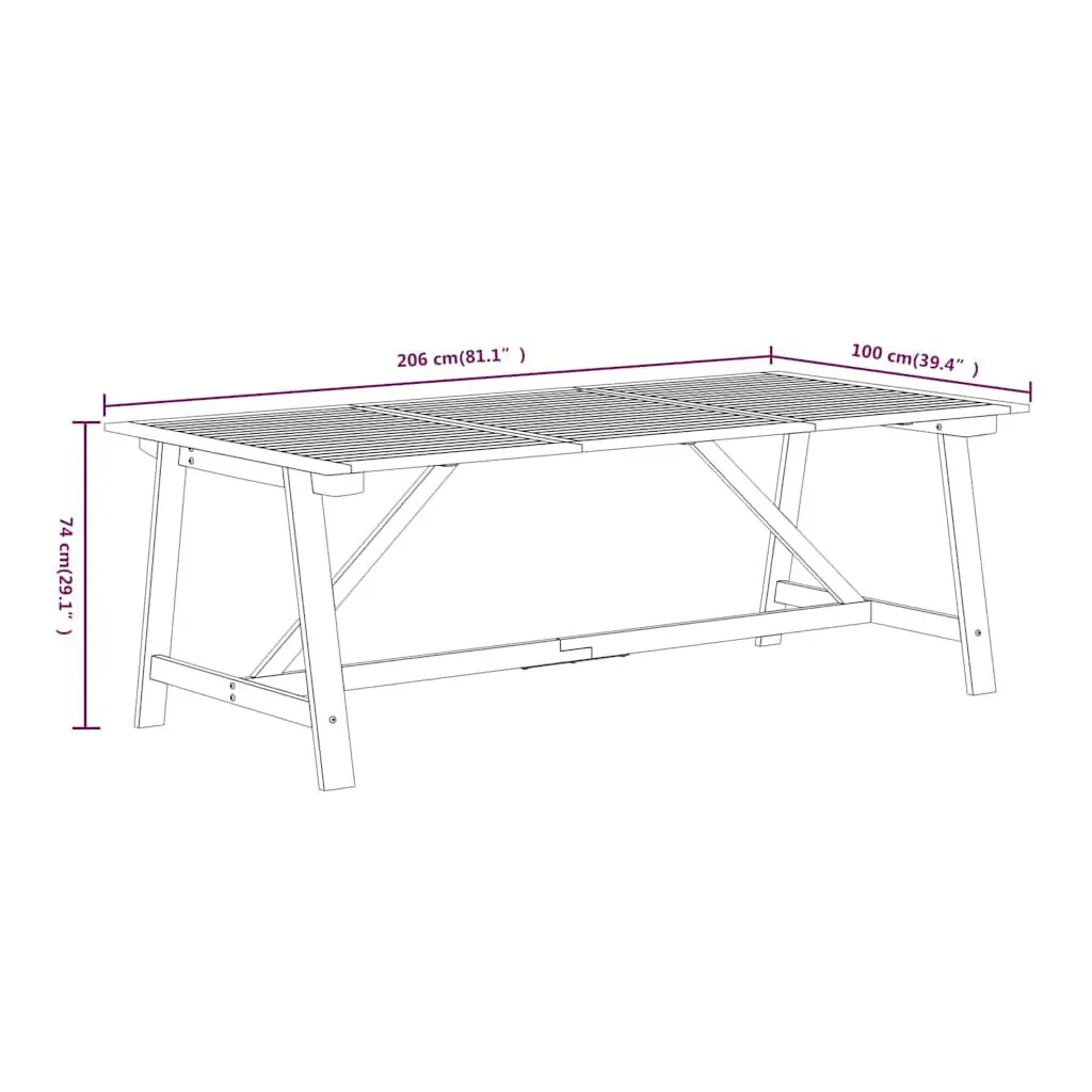 Outdoor Garden Dining Set 7 Piece Acacia Wood Patio Furniture Brown