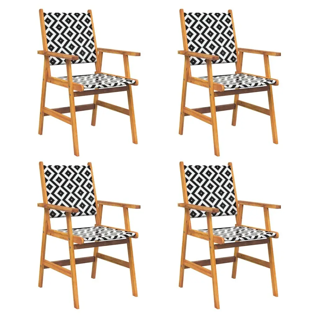 Garden Dining Set 5 Piece Outdoor Furniture Patio Table Chairs Brown Wood
