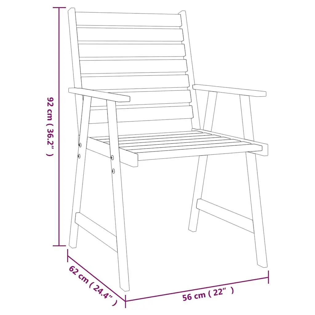 5 Piece Garden Dining Set Solid Acacia Wood Outdoor Patio Furniture Brown
