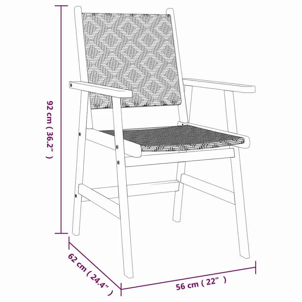 5 Piece Garden Dining Set Outdoor Furniture Patio Table Chairs Solid Wood