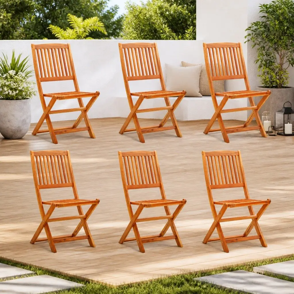 Outdoor Eucalyptus Folding Chairs Set