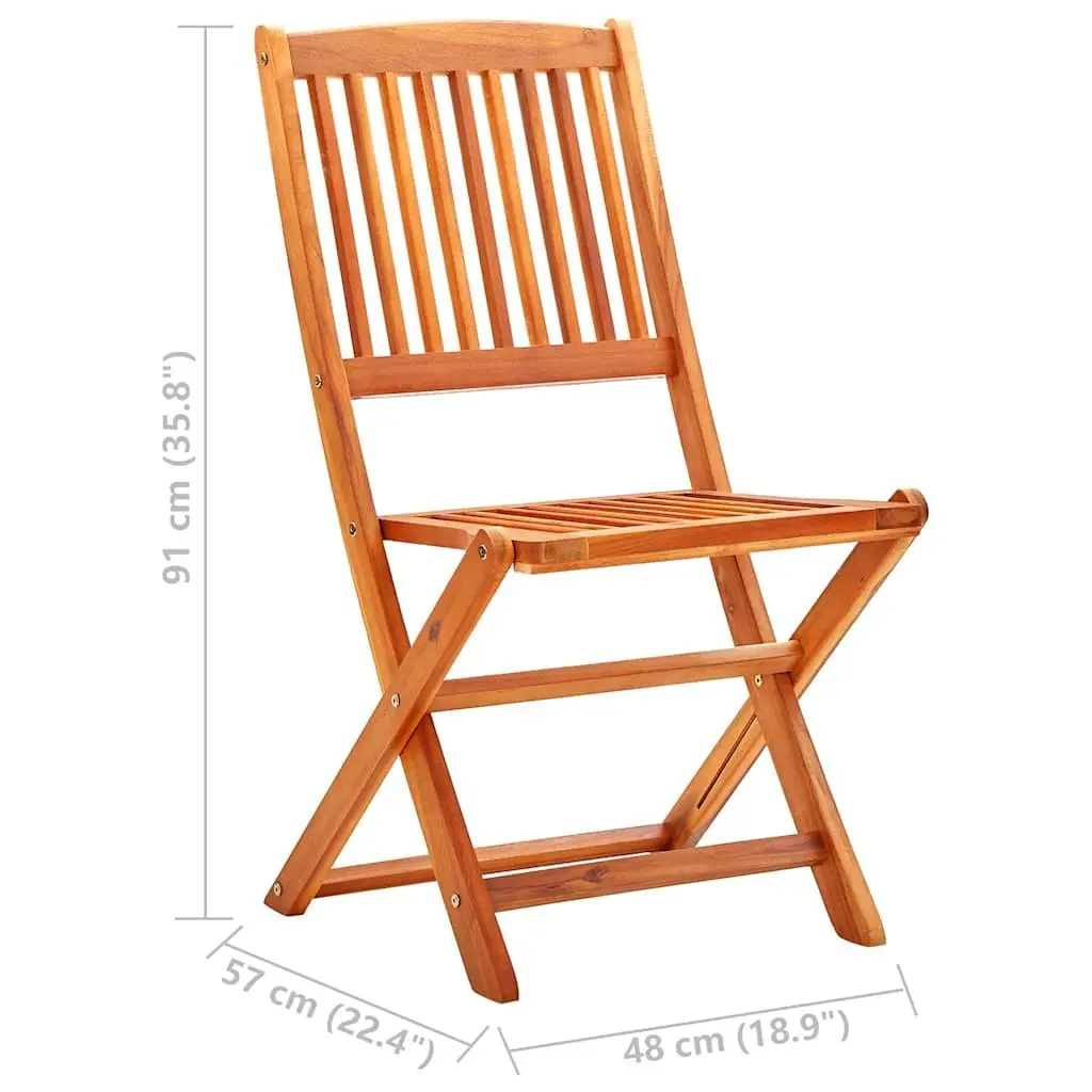 Outdoor Eucalyptus Folding Chairs Set