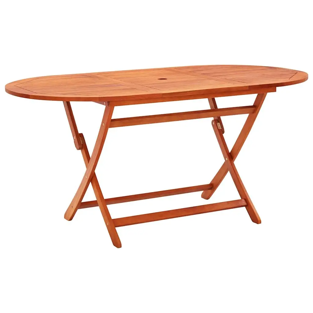 9 Piece Folding Eucalyptus Wood Dining Set