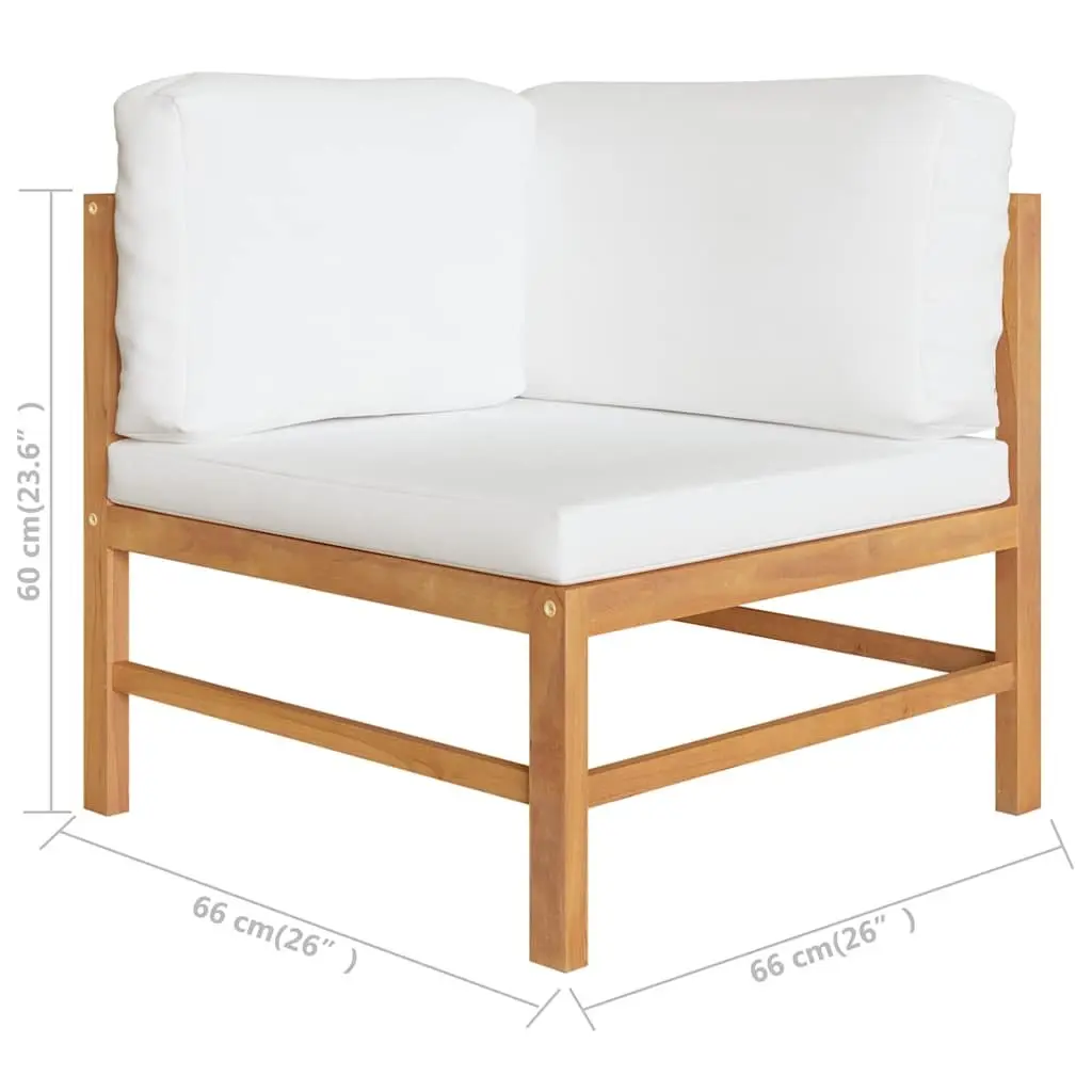4 Piece Garden Lounge Set Teak Wood Outdoor Furniture Patio Chat with Cushions