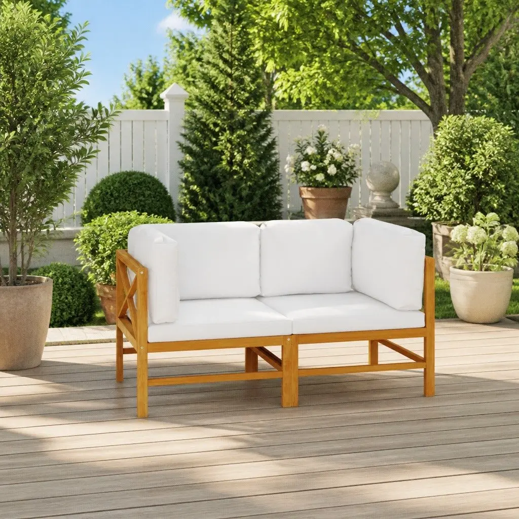 2-Seater Garden Sofa with Cushions