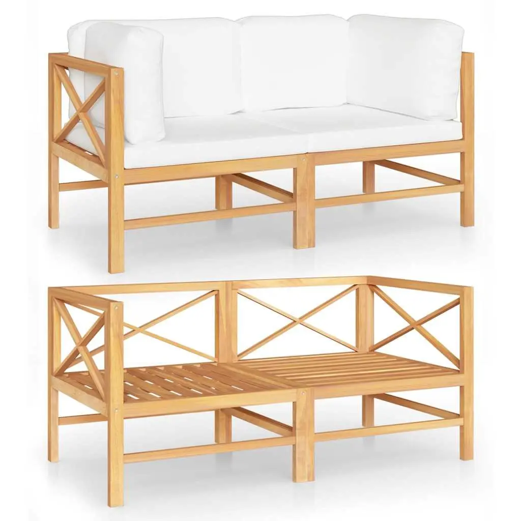2-Seater Garden Sofa with Cushions