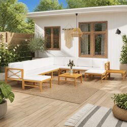 Details of the 12 Piece Teak Wood Garden Lounge Set
