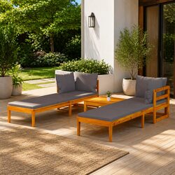 3-Piece Wooden Lounge Set - Specifications Included