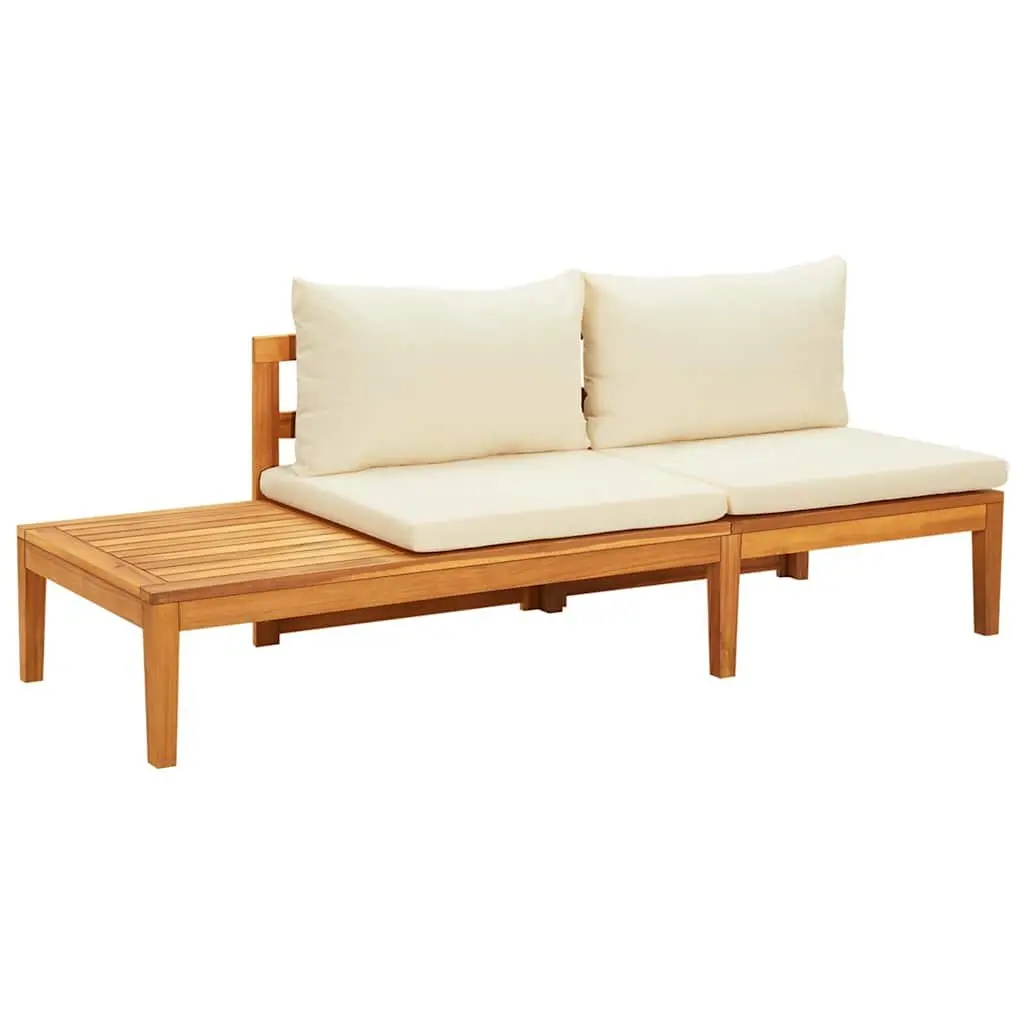 Garden Lounge Set 3 Piece Outdoor Furniture Acacia Wood Patio Sofa with Cushions