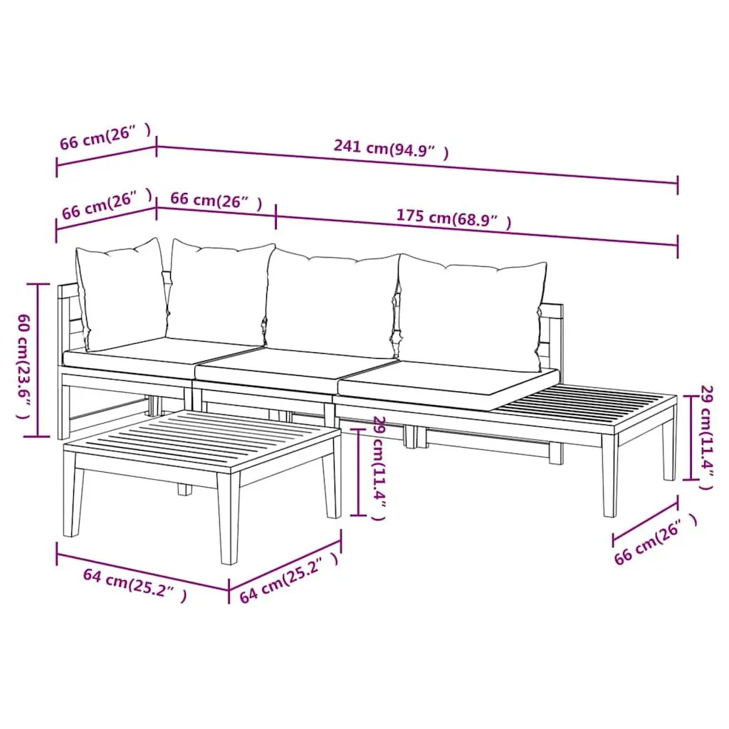 3 Piece Garden Lounge Set