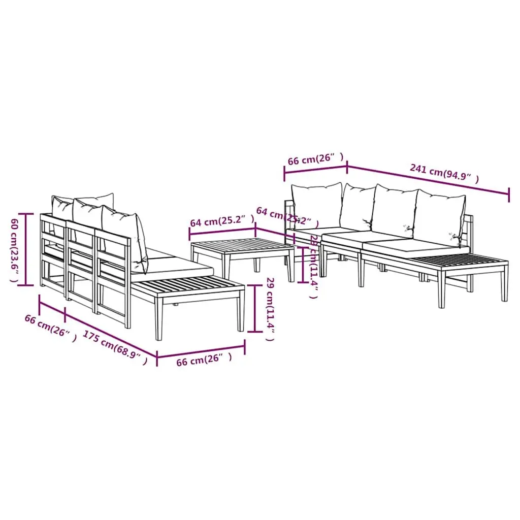 5-Piece Modular Outdoor Lounge Set