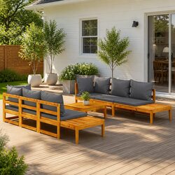 Specifications of 5 Piece Garden Lounge Set with Grey Cushions
