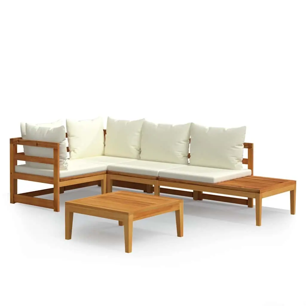 Wooden Garden Lounge Set 4 Piece Patio Furniture with Cushions