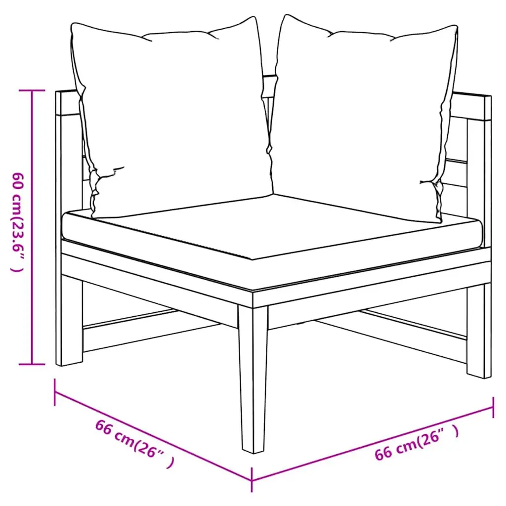 Wooden Garden Lounge Set 4 Piece Patio Furniture with Cushions