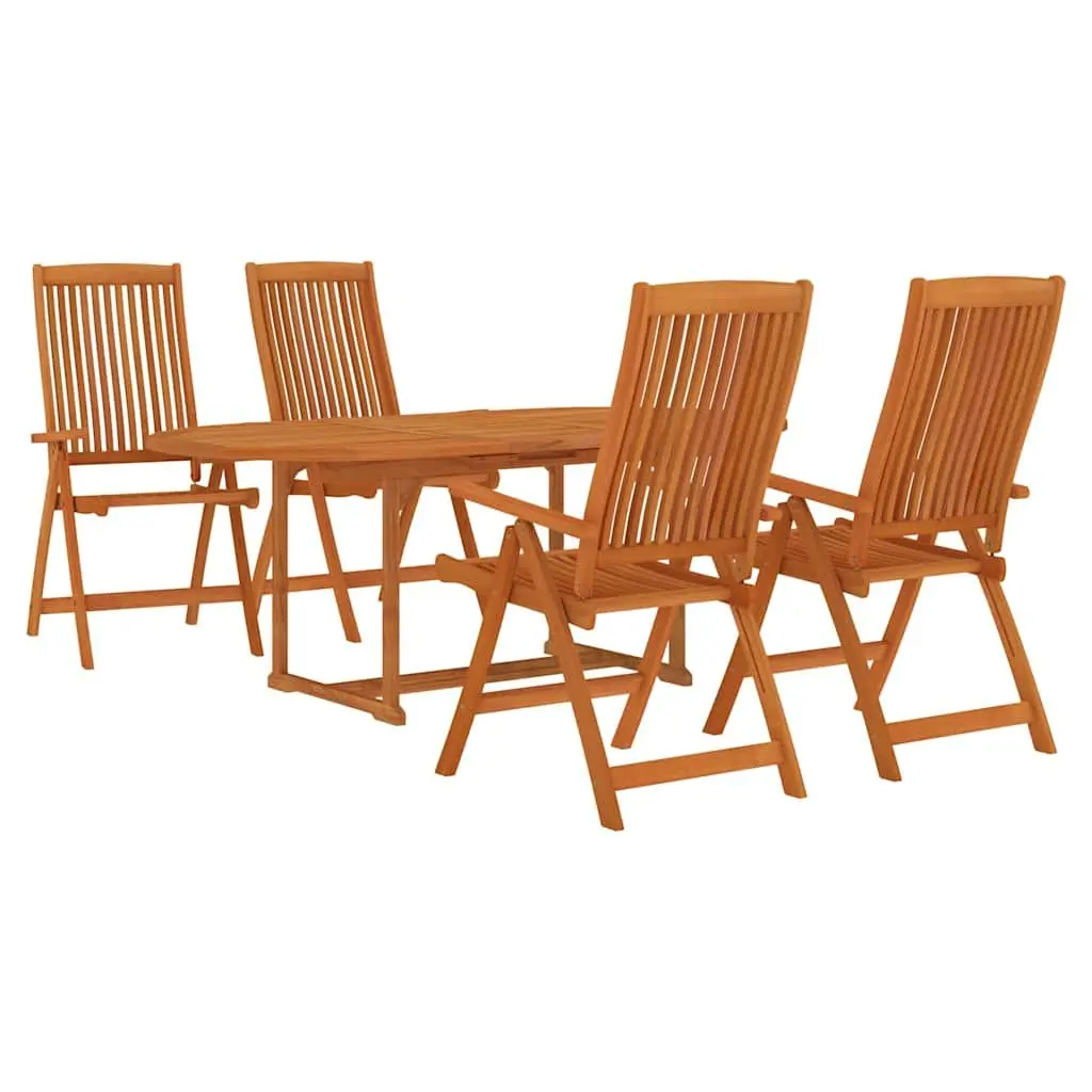 5 Piece Garden Dining Set Outdoor Patio Furniture Extendable Table Reclining Armchairs