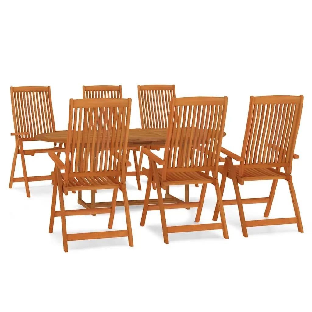 7 Piece Extendable Outdoor Dining Set with Reclining Chairs