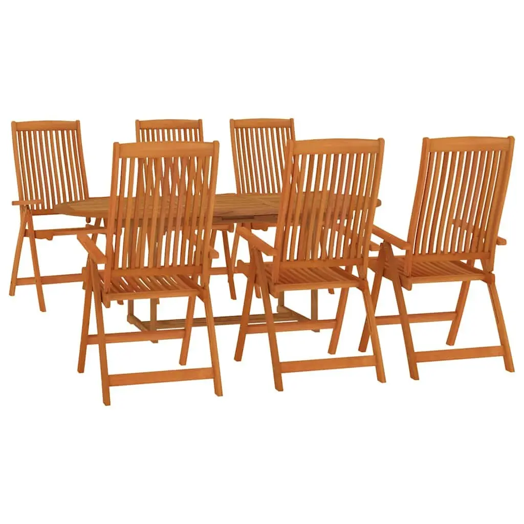 7 Piece Extendable Outdoor Dining Set with Reclining Chairs
