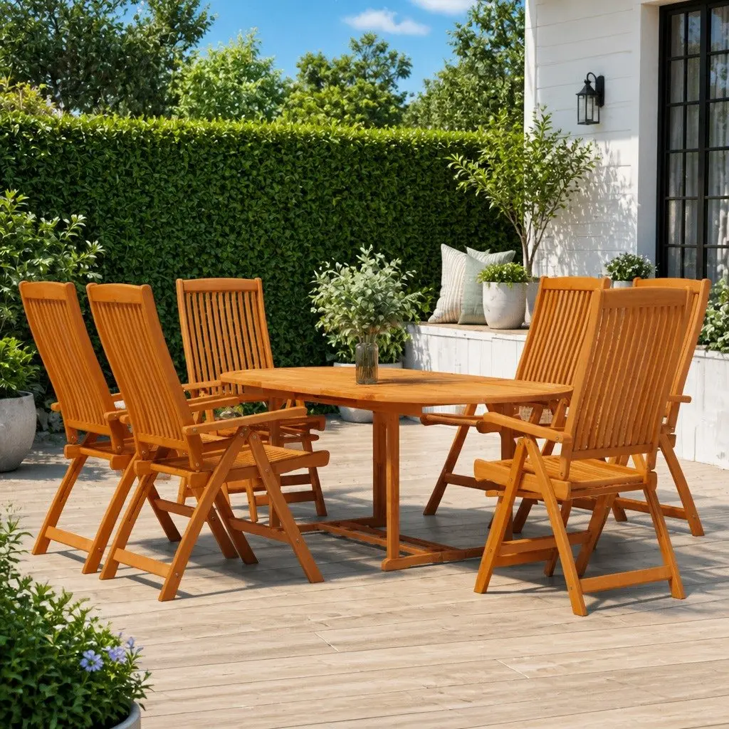 7-Piece Eucalyptus Garden Dining Set