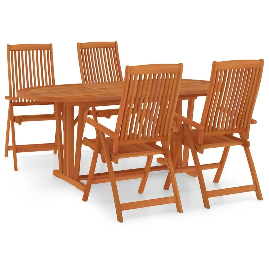 5-Piece Extendable Eucalyptus Wood Dining Set