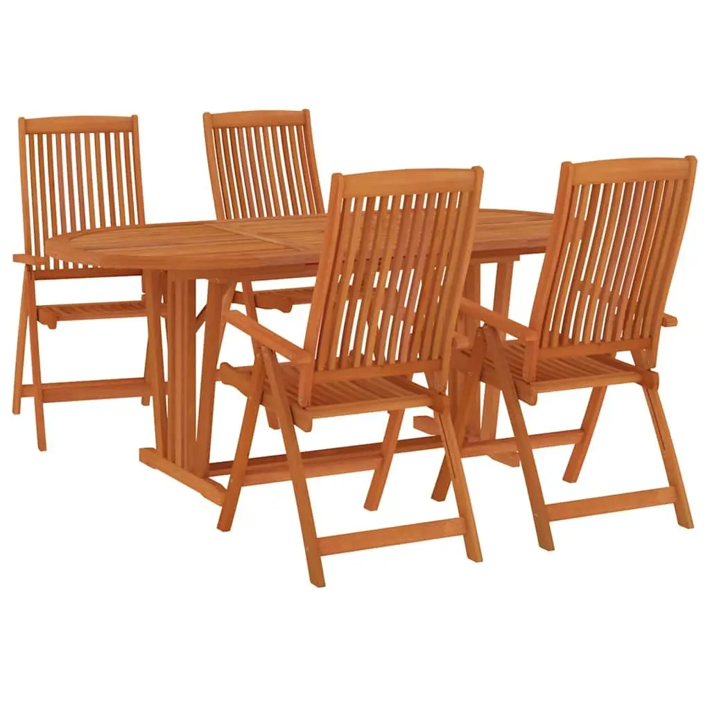 5-Piece Extendable Eucalyptus Wood Dining Set