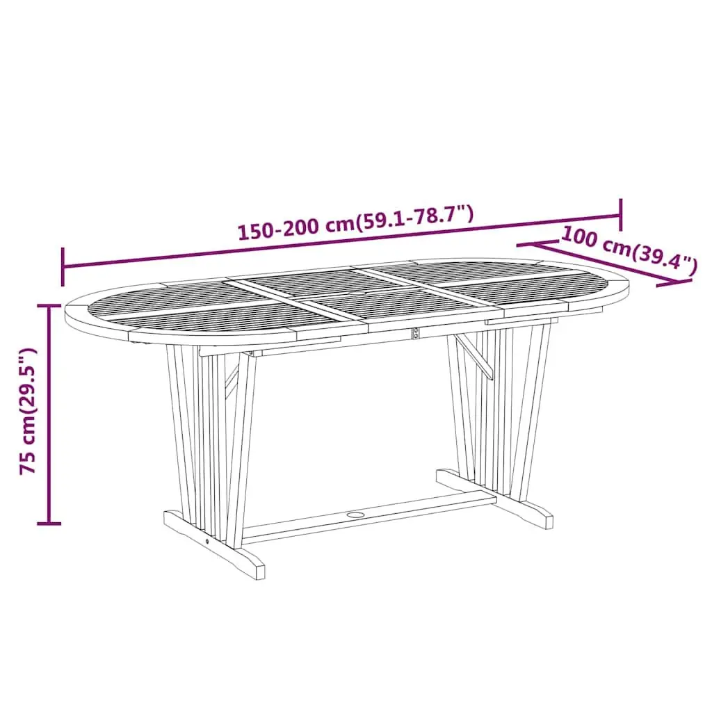 5-Piece Extendable Eucalyptus Wood Dining Set