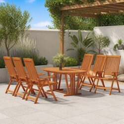Garden Dining Set: 7-Piece Eucalyptus Wood Furniture