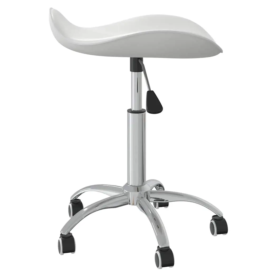 Office Chair White Faux Leather Swivel Seat Height Adjustable