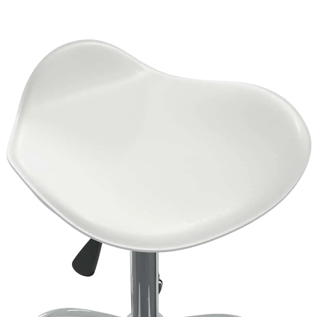 Office Chair White Faux Leather Swivel Seat Height Adjustable