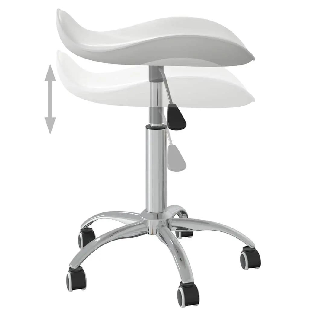 Office Chair White Faux Leather Swivel Seat Height Adjustable
