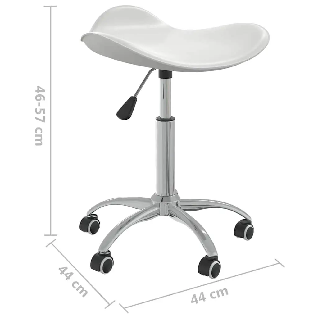 Office Chair White Faux Leather Swivel Seat Height Adjustable