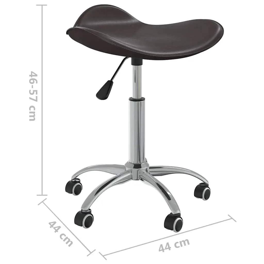 Office Chair for Home and Workplace Brown Faux Leather Height Adjustable Swivel