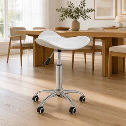 Dimensions and Features of White Faux Leather Swivel Chair
