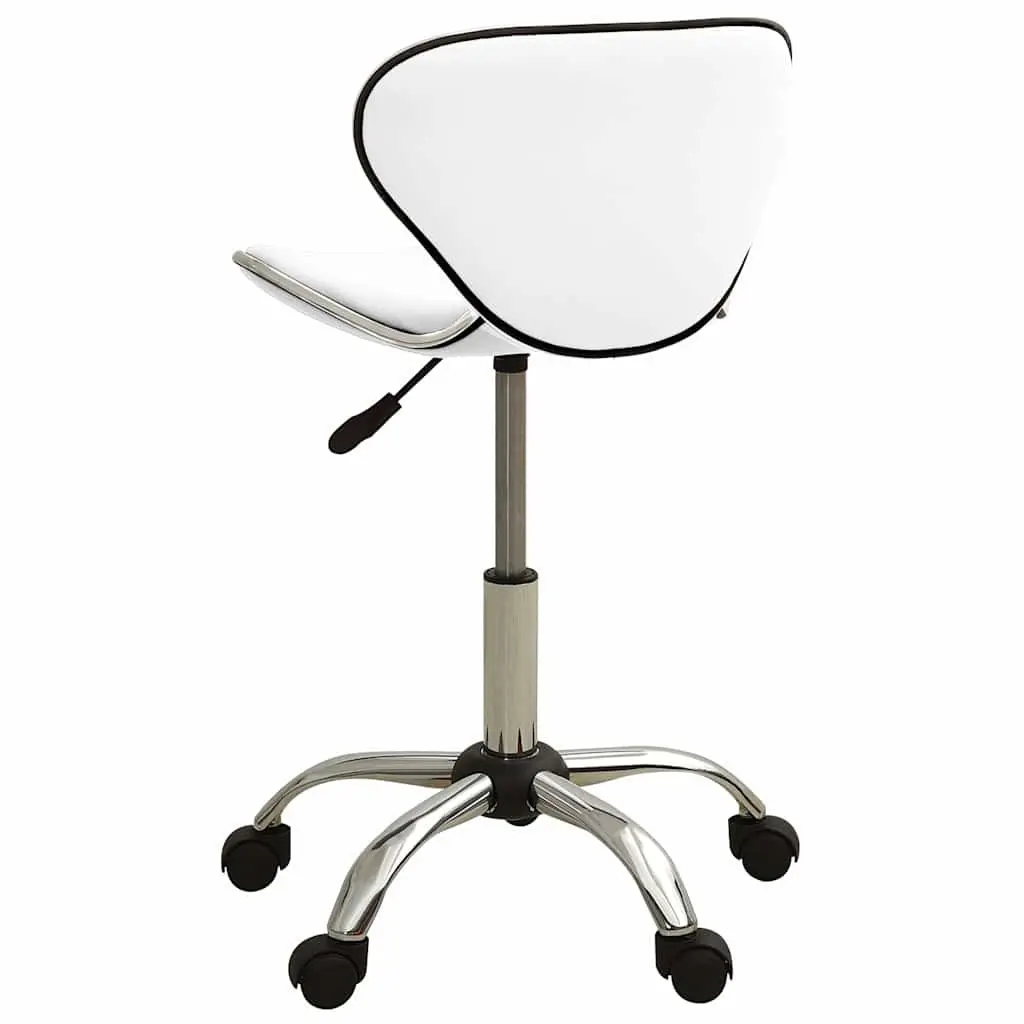 Office Chair for Home Desk White Faux Leather Swivel Height Adjustable