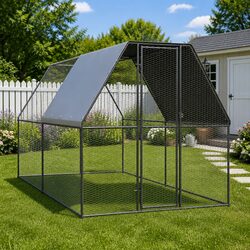 Factual 2x4x2 m Galvanised Steel Chicken Enclosure